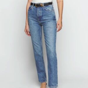 Reformation Cynthia High Rise Straight Jeans Size 27 Colorado Wash